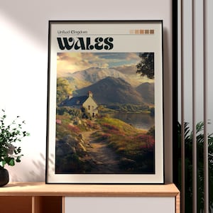 Wales Print - Wales Wall Art - Wales Wall Art - UK Countryside Art - Gift for Traveller - Wales Nature Poster - Welsh Art - Gift for Wales