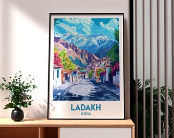 Ladakh India Travel Poster: Himalayan Art Print