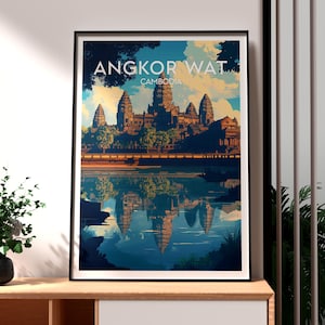Angkor Wat Print - Cambodia Wall Art - Cambodia Poster - Siem Reap Wall Art - SE Asia Travel Poster - Angkor Wat Temple Print - Cambodia Art