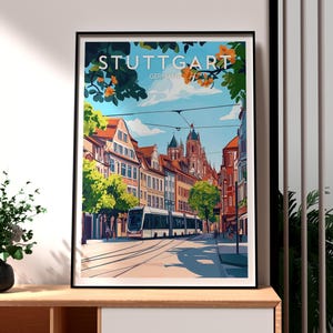 Stuttgart Travel Print - Germany Wall Art - Germany Poster - Travel Wall Art  - Gift for Traveller - Stuttgart City Art - Stuttgart Germany