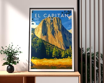 El Capitan Print: Yosemite National Park Travel Poster