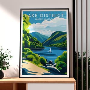 The Lake District Print - The Lake District Wall Art -  UK Countryside Poster - Travel Wall Art - UK Poster - Keswick Hiking Poster - UK