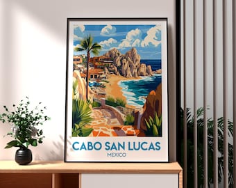 Cabo San Lucas Print: Mexico Travel Poster, Beach Wall Art