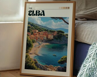 Elba Island Print: Italy Travel Poster, Tuscany Wall Art - Etsy