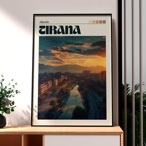 Tirana Print - Albania Wall Art -  Albania Travel Poster - Travel Wall Art - Europe Poster - The Balkans Wall Art - Tirana Poster Albania