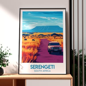 Serengeti National Park Poster - Tanzania Print - Tanzania Safari Wall Art - Africa Travel Art - Serengeti Art - African Wildlife Poster