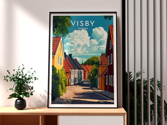 Visby Sweden Travel Poster: Gotland Art Print - Etsy