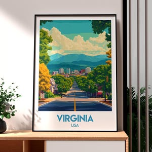 Virginia Wall Art - Virginia Print - Virginia State Poster - USA Wall Art - Gift for Traveller - USA Travel Print - Virginia State Art