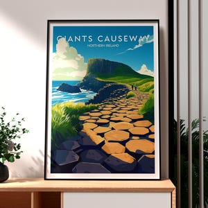 Giants Causeway Print - Northern Ireland Wall Art -  County Antrim Poster - Travel Wall Art - Bushmills Wall Art - Northern Ireland Poster
