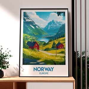 Norway Travel Poster: Scandinavian Landscape Art Print