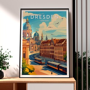 Dresden Travel Print - Germany Wall Art - Germany Poster - Travel Wall Art  - Gift for Traveller - Dresden City Art - Dresden Germany Art