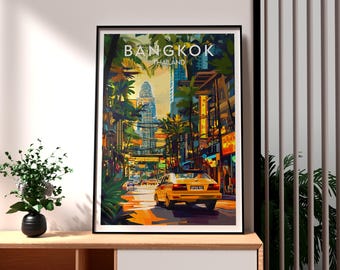 Bangkok Travel Poster: Thailand Street Art Print