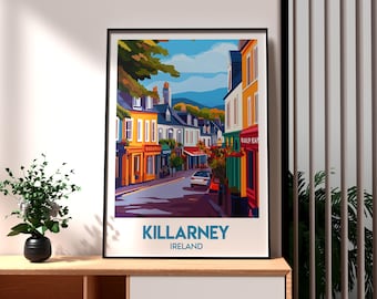 Killarney Ireland Print: Colorful Travel Poster, Republic of Ireland Wall Art