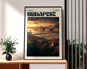 Budapest Cityscape Poster: Hungary Travel Wall Art