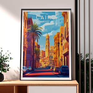 Cairo Poster - Egypt Travel Poster - The Pyramids Art - Egypt Print - Cairo City Print - Egypt Wall Art - Egypt Poster - Cairo City Art