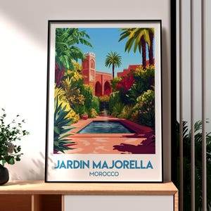 Jardin Majorelle Poster - Marrakesh Print - Marrakesh Wall Art -  Morocco Poster - Travel Wall Art - Morocco Travel Poster - Marrakesh
