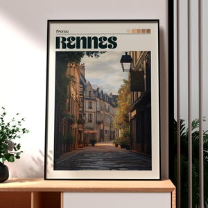 Impressão de Rennes - Arte de parede da França - Pôster de Renne - Arte de viagem da cidade francesa - Presente para viajante - Impressão de viagem francesa - Pôster da Bretanha de Rennes
