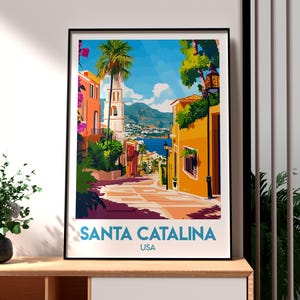 Santa Catalina Print - California Wall Art -  Santa Catalina Island Poster - Travel Wall Art - USA Travel Poster - Mount Orizaba - Catalina