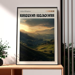 Brecon Beacons Print - Wales Wall Art - Brecon Beacons - Pen y Fan Poster - UK Countryside Art - Gift for Traveller - Wales Nature Poster