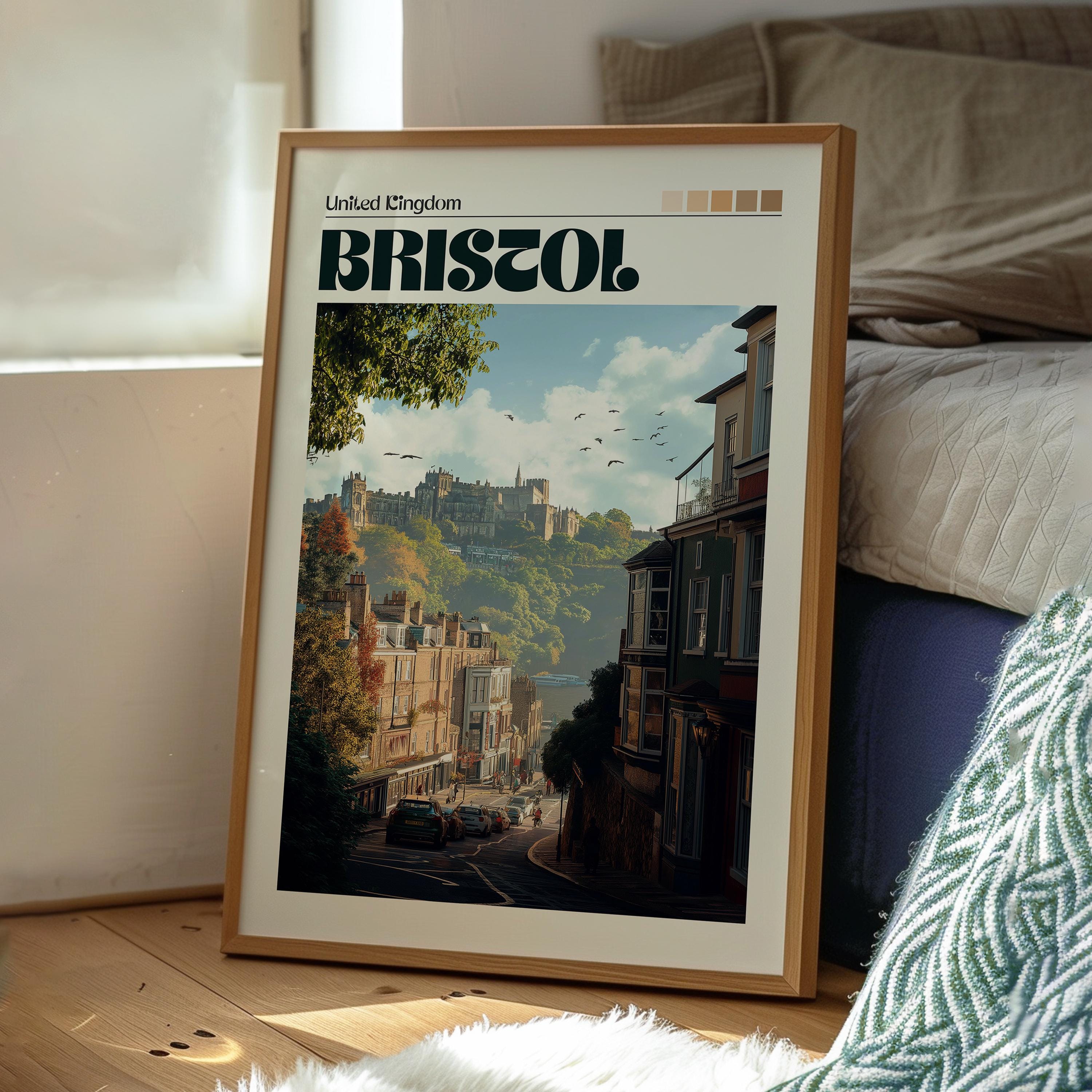 Bristol Cityscape Print: Clifton Suspension Bridge, UK Travel