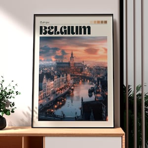 Belgium Print - Belgium Wall Art -  Brussels City Poster - Travel Wall Art - European City Poster - Belgium Poster - Belgium Wall Art Travel