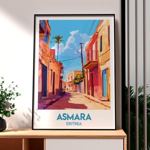 Stampa di viaggio di Asmara - Arte murale dell'Eritrea - Poster di Asmara - Arte murale di viaggio dell'Eritrea - Poster dell'Africa - Arte della città africana - Poster dell'Eritrea
