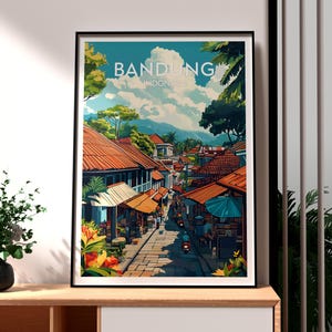 Bandung Travel Print - Bandung Wall Art - Bandung Travel - Travel Wall Art - West Java Poster - Backpacking - Gift for Traveller - Indonesia