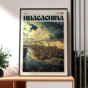Huacachina Poster - Huacachina Art - Peru Travel Print - Peru Wall Art - Huacachina Travel Print - Peru Backpacking Print - South America