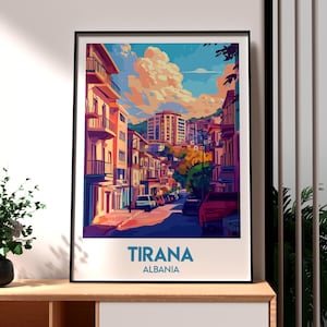 Tirana Print - Albania Wall Art -  Albania Travel Poster - Travel Wall Art - Europe Poster - The Balkans Wall Art - Tirana Poster Albania