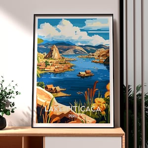 Lake Titicaca Poster - Lake Titicaca Art - Peru Travel Print - Peru Wall Art - Lake Titicaca Travel Print - Peru Print - South America