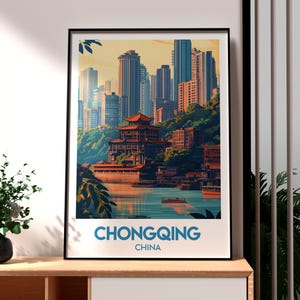 Chongqing Print - China Wall Art - Chinese Art Poster - Travel Wall Art - Chongqing City Art - Gift for Traveller - Chinese City Art - China