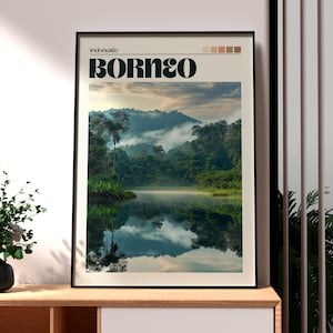 Borneo Print - Borneo Wall Art - Borneo Nature Poster - Asia Travel Wall Art - Gift for Traveller - Borneo Travel Print - Wildlife Poster