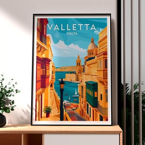 Valletta Poster - Malta Wall Art - Valletta Travel Art - Malta Poster - St Johns Cathedral - Malta Travel Print - Valletta City Art Malta