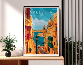 Valletta Malta Travel Poster: St Johns Cathedral Art Print