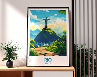 Christ the Redeemer Print: Rio de Janeiro Brazil Wall Art
