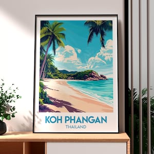 Koh Phangan Print - Thailand Wall Art - Thailand Poster - Ko Phangan Wall Art - Thailand Island Poster - Full Moon Party Poster - Thai Art