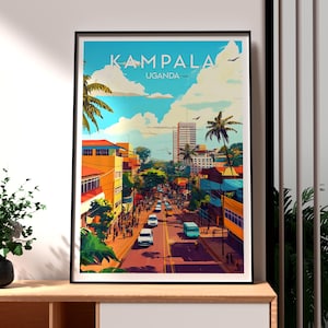 Kampala Travel Print - Uganda Wall Art -  Kampala Poster - Uganda Travel Wall Art - Africa Poster - Africa City Art - Kampala Wall Art
