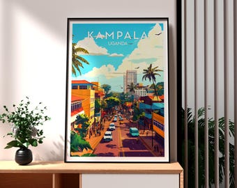 Kampala Travel Print - Uganda Wall Art -  Kampala Poster - Uganda Travel Wall Art - Africa Poster - Africa City Art - Kampala Wall Art