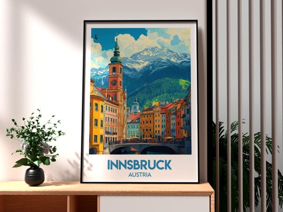 インスブルック オーストリア プリント: スキー旅行ポスター - Etsy 日本