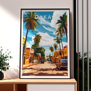 Impresión de viaje a Dakar - Arte mural de Senegal - Póster de Dakar - Arte mural de Senegal - Póster de África - Arte urbano de África en Dakar - Arte mural de Dakar