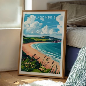 Woolacombe Bay Print - Devon Wall Art -  Woolacombe Poster - UK Coast Wall Art - UK AONB Poster - Woolacombe Wall Art - Devon Poster