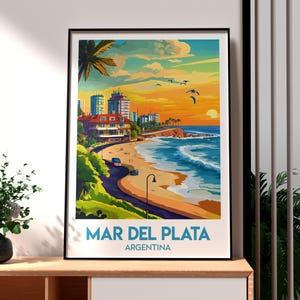 Mar Del Plata Travel Print - Argentina Wall Art - Mar Del Plata Poster - Gift for Traveller - Argentina Art - Argentina Travel Poster
