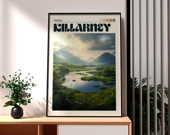 Killarney Ireland Print: Travel Poster, Republic of Ireland Wall Art