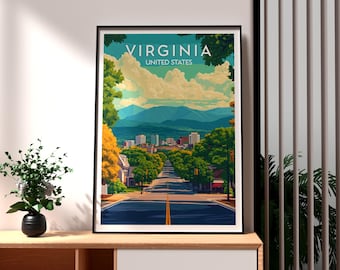 Virginia Travel Poster: USA State Art Print