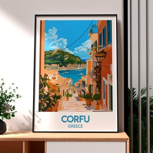 Corfu Print - Greece Wall Art -  Corfu Island Poster - Travel Wall Art - Greek Art - Corfu Greece Poster - Corfu Coastal Art - Greek Art