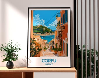 Corfu Island Print: Greece Coastal Wall Art