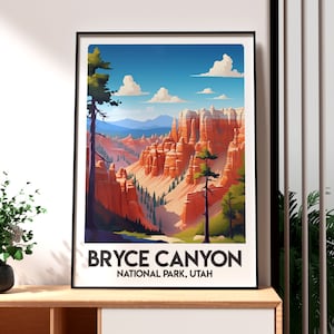 Impresión del Cañón Bryce - Arte mural de Utah - Póster de Parque Nacional de EE. UU. - Arte mural de viaje - Póster del Cañón Bryce - Póster de Utah, EE. UU. - Arte de Parque Nacional