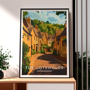 The Cotswolds Print - UK Village Wall Art -  UK Countryside Poster - Travel Wall Art - UK City Poster - Cotswolds Art - Gloucestershire Art
