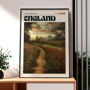 England Print - England Wall Art - United Kingdom Poster - Travel Wall Art - English Countryside Art - English Villages Art - UK Art Print