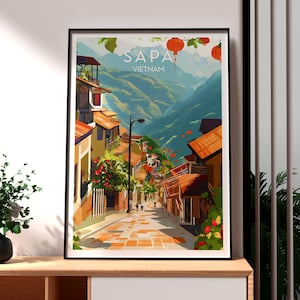 Sapa Vietnam Print: Travel Poster, North Vietnam Wall Art